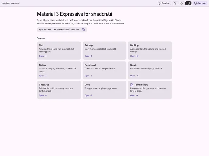 Materialcn screenshot