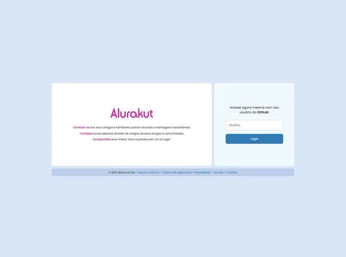 screenshot of Alurakut