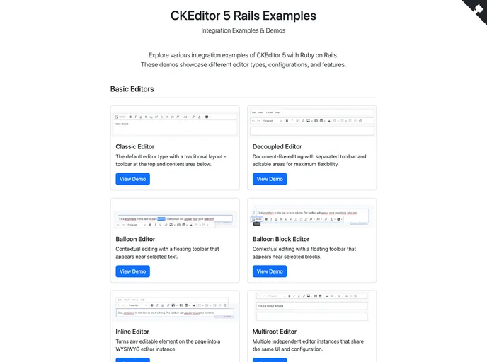 screenshot of Ckeditor5 Rails