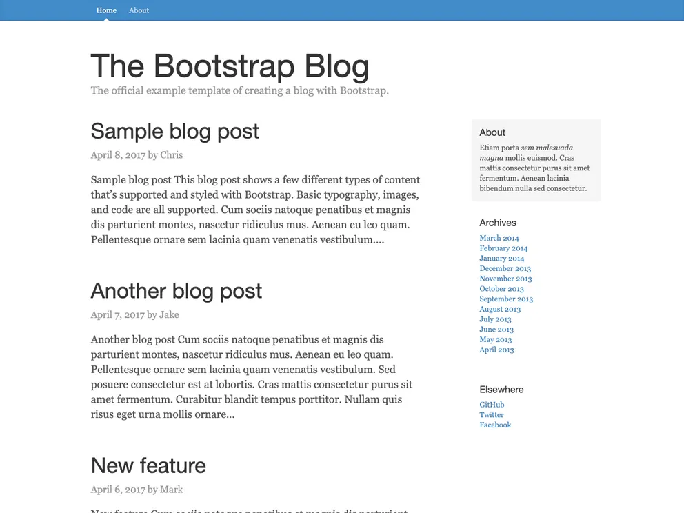 Jekyll Theme Bootstrap screenshot