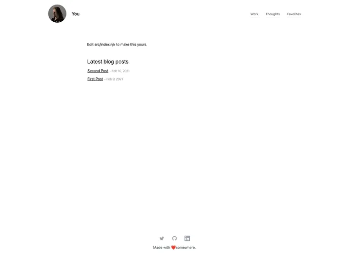 screenshot of Eleventy Alpine Tailwind Snowpack