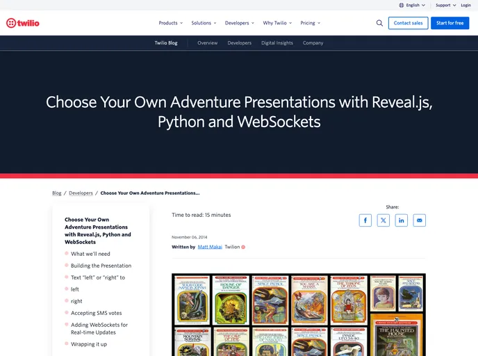 screenshot of Choose Your Own Adventure Presentations
