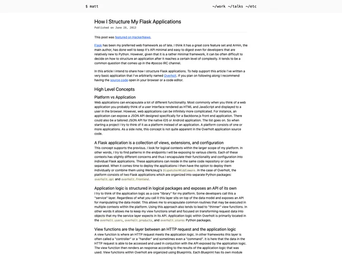 screenshot of Overholt