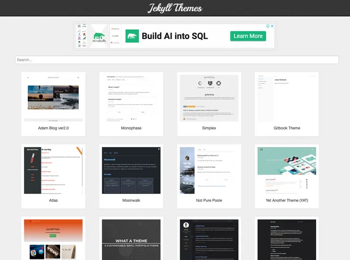 screenshot of Jekyllthemes