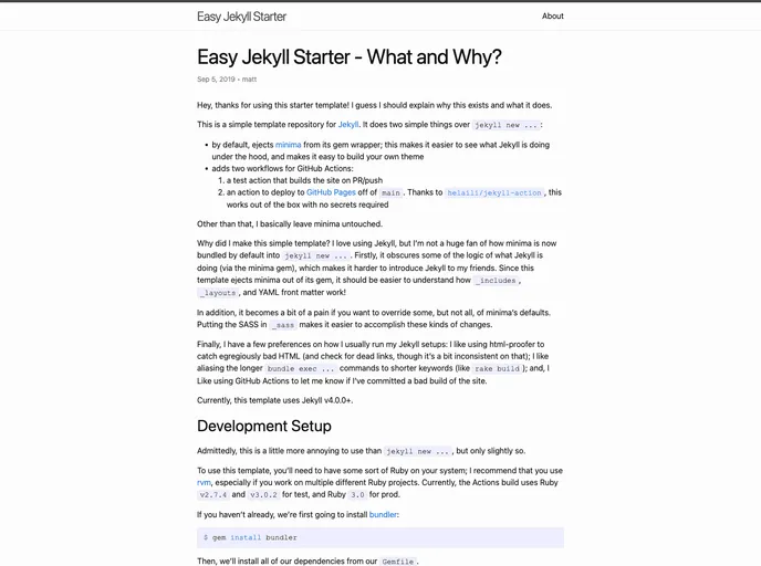 Easy Jekyll Starter screenshot