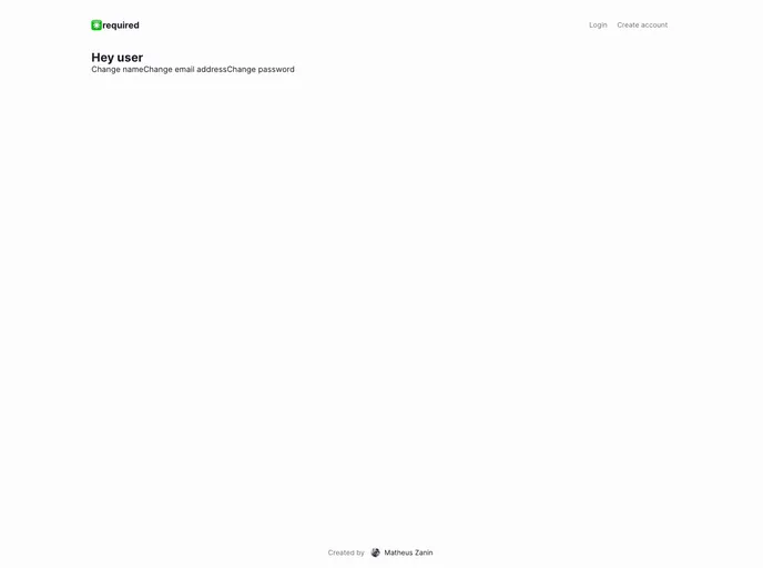 screenshot of Required