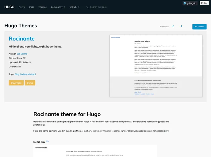 screenshot of Hugo Rocinante