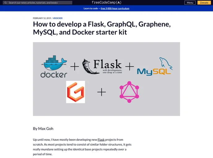 screenshot of Flask GraphQL Graphene MySQL Docker StarterKit