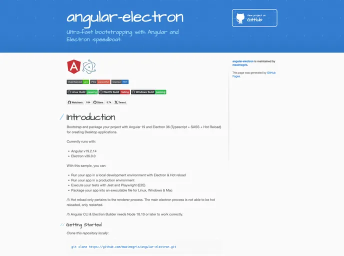 screenshot of Angular Electron