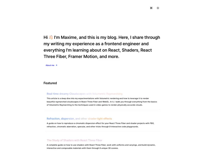 screenshot of Gatsby Theme Maximeheckel