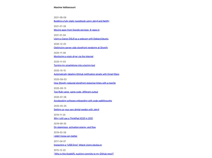 screenshot of Maximevaillancourt.com