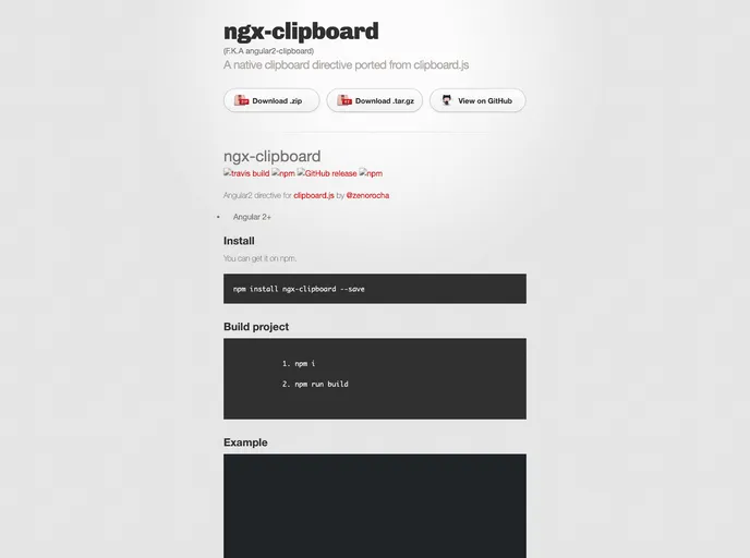 screenshot of Ngx Clipboard