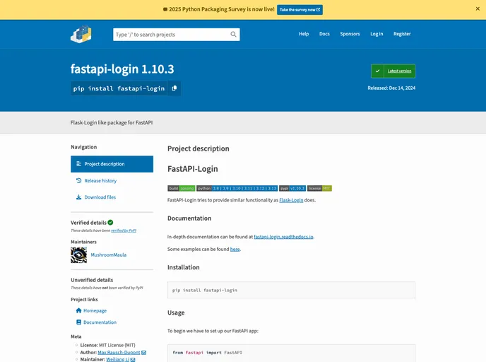 screenshot of Fastapi_login