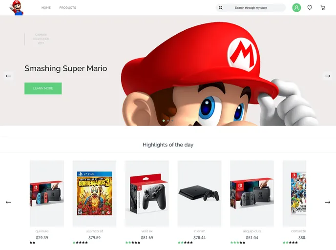 screenshot of Storefrontui Demo Store