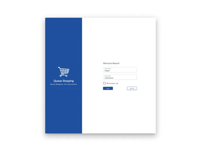 screenshot of Quasar Shopping
