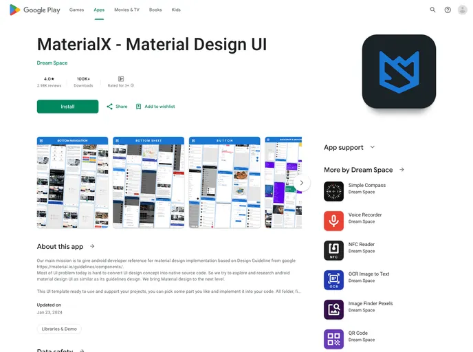 screenshot of MaterialX