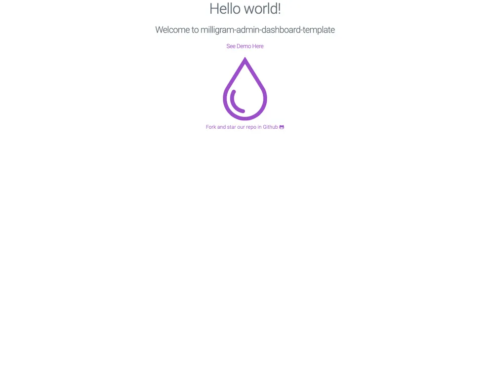 screenshot of Milligram Admin Dashboard Template
