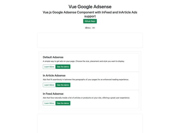 screenshot of Vue Google Adsense
