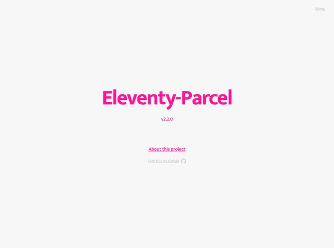 screenshot of Eleventy Parcel