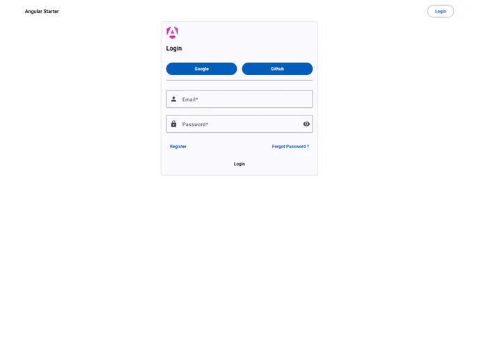 screenshot of Angular Starter