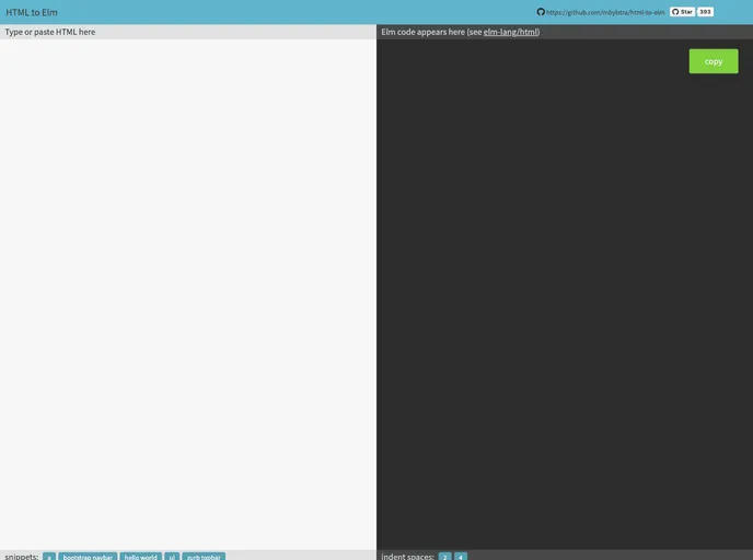 screenshot of Html To Elm