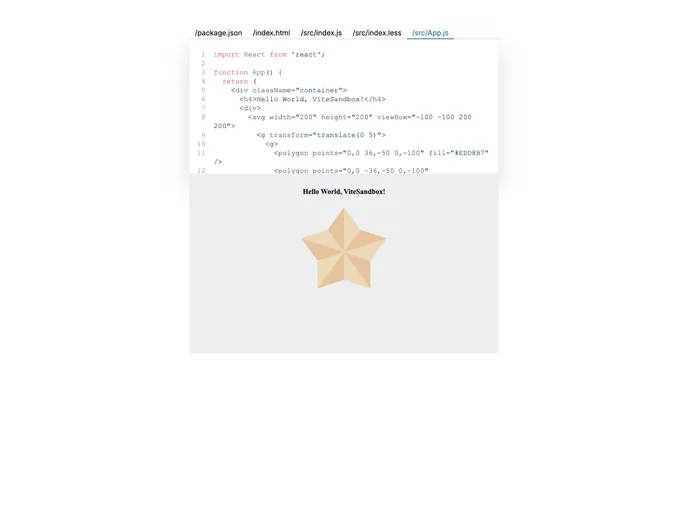 screenshot of Vitesandbox Client
