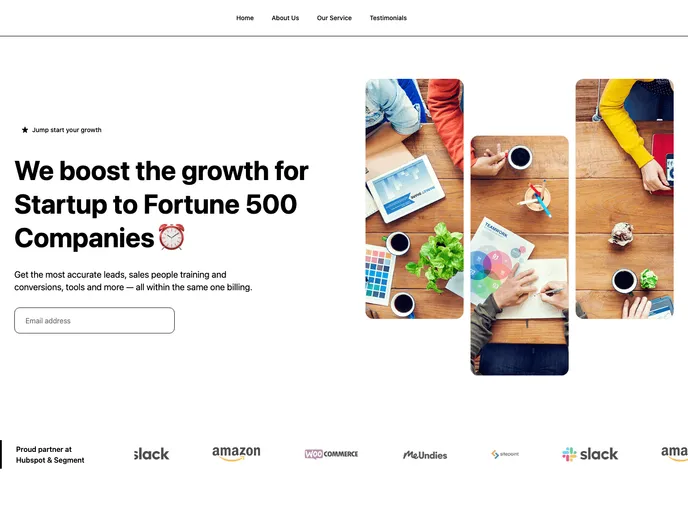 screenshot of Modern Business Landing Page React Tailwindcss