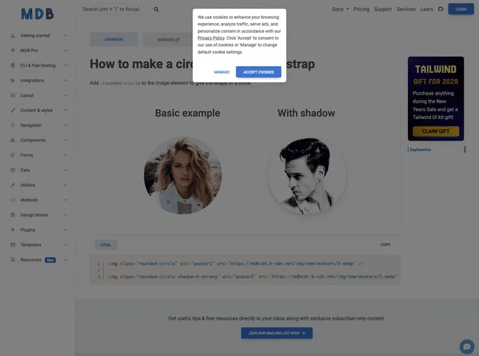 screenshot of Bootstrap How To Make A Circle Image