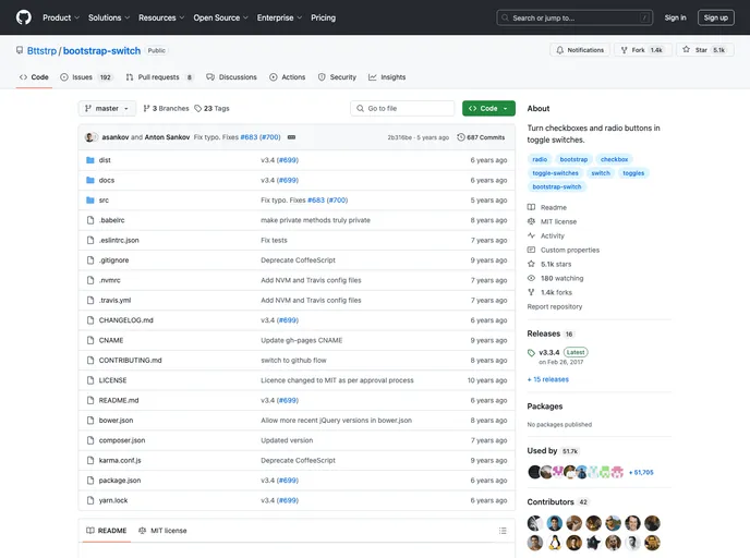 screenshot of Bootstrap Toggle Buttons