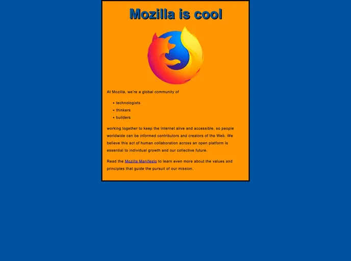 screenshot of Beginner Html Site Styled