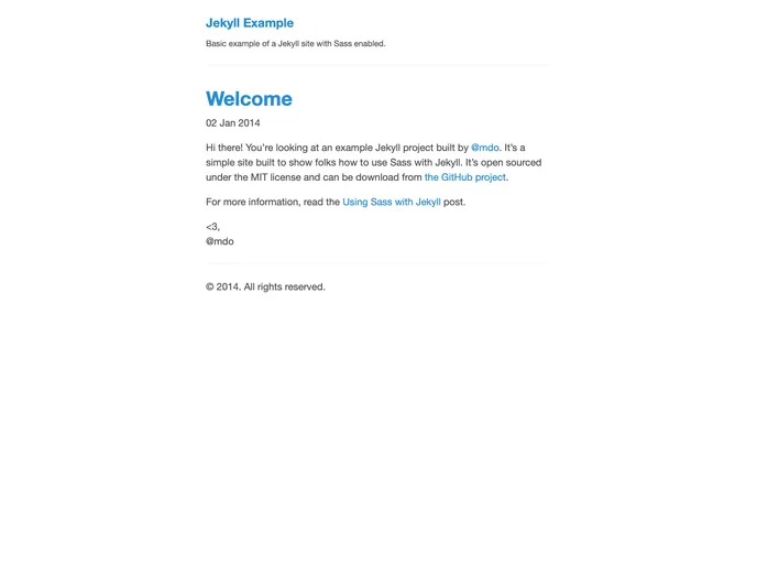 screenshot of Jekyll Example
