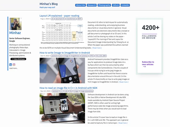 screenshot of Mebjas.github.io