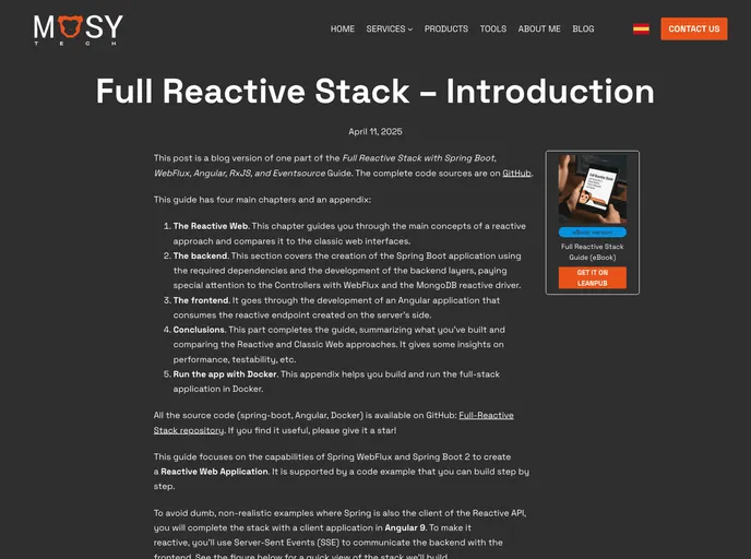screenshot of Full Reactive Stack