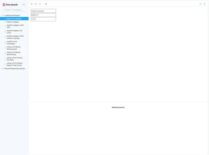 React Payment Inputs screenshot