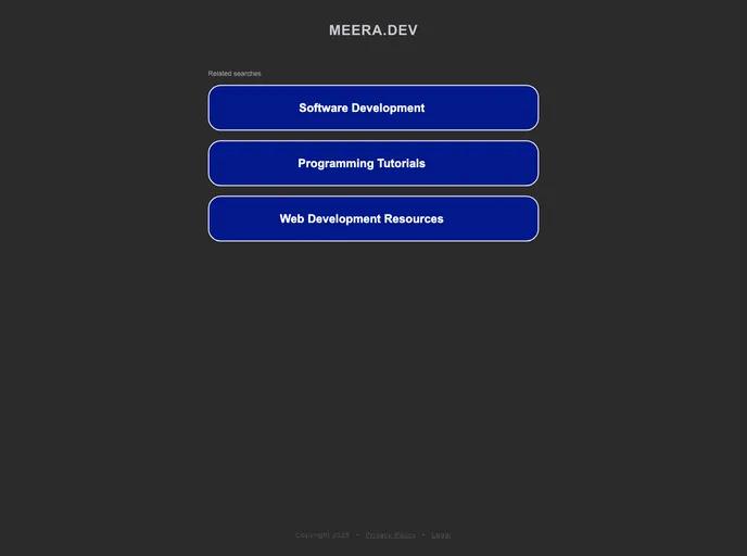 screenshot of Meera.dev