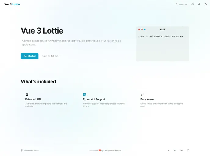 screenshot of Vue3 Lottie