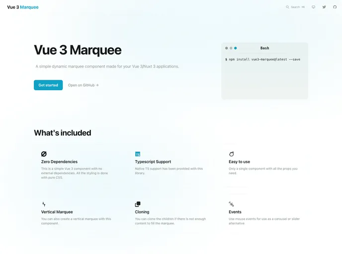 screenshot of Vue3 Marquee