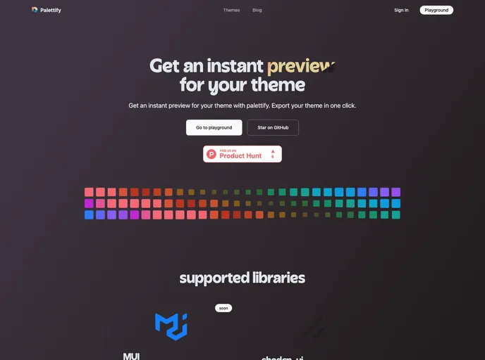 screenshot of Palettify