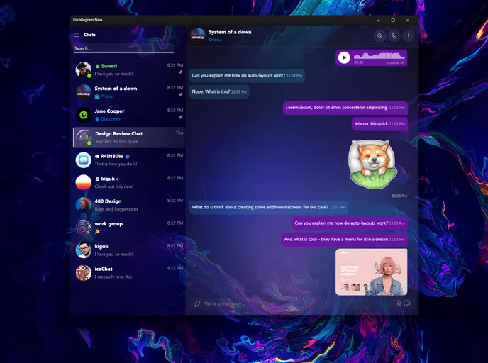 screenshot of Clone Telegram Galaxy