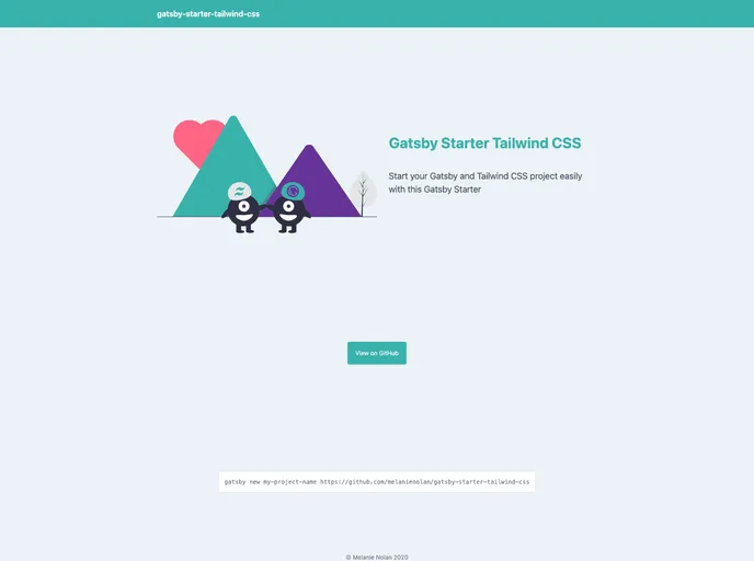 screenshot of Gatsby Starter Tailwind Css