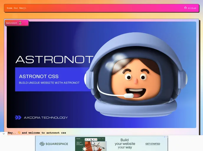 screenshot of Astronot Angular