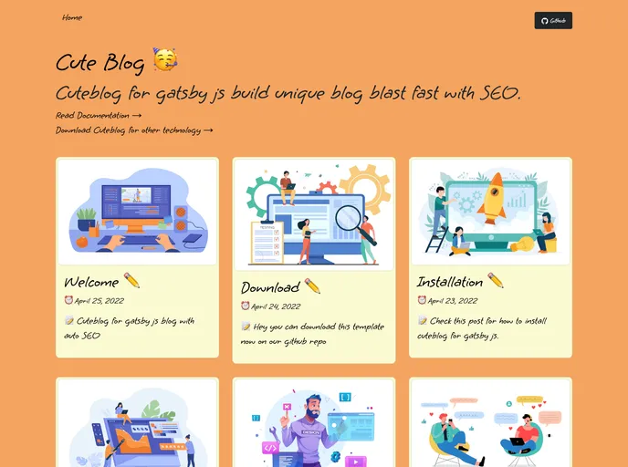 screenshot of Cuteblog Gastby