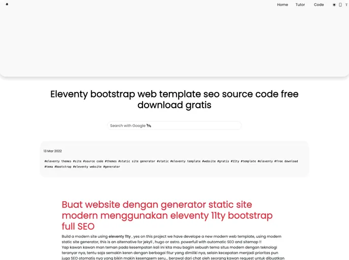 screenshot of Eleventyblog