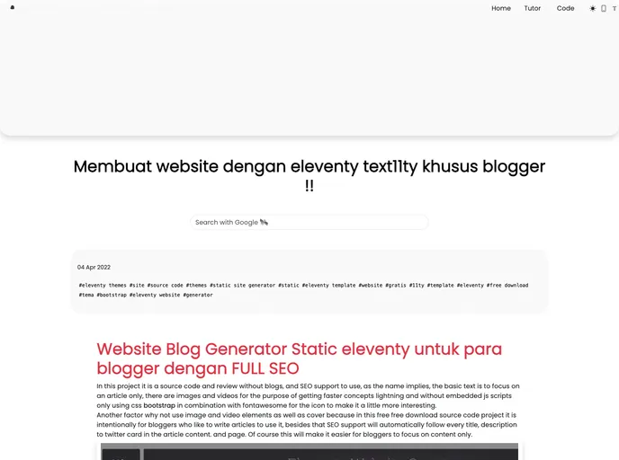 screenshot of Text11ty