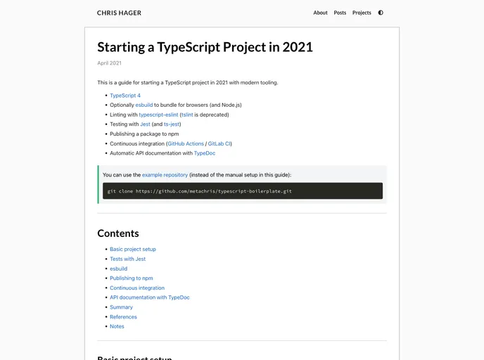 screenshot of Typescript Boilerplate
