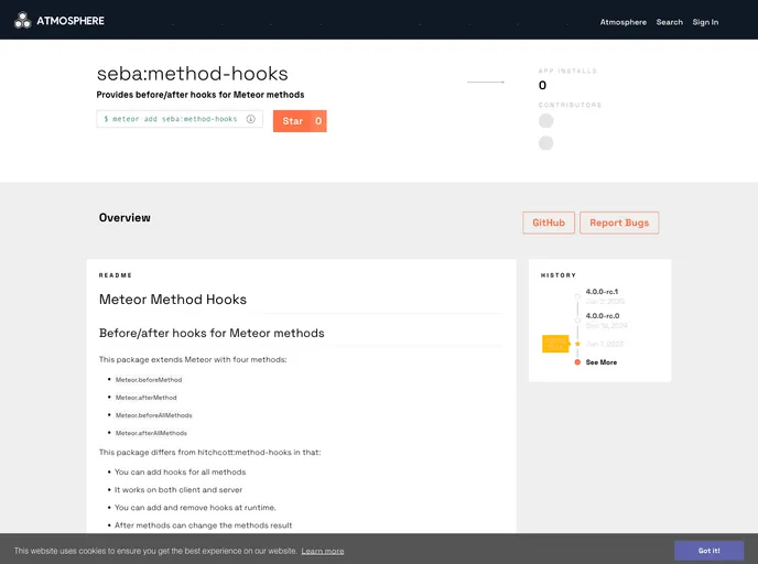 screenshot of Meteor Method Hooks