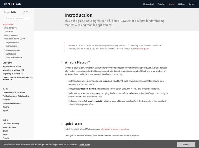 screenshot of Guide