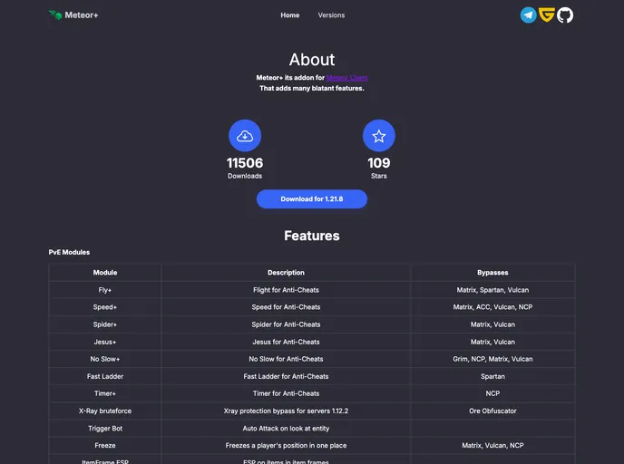 screenshot of MeteorPlus