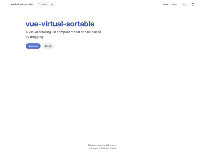 screenshot of Vue3 Virtual Sortable