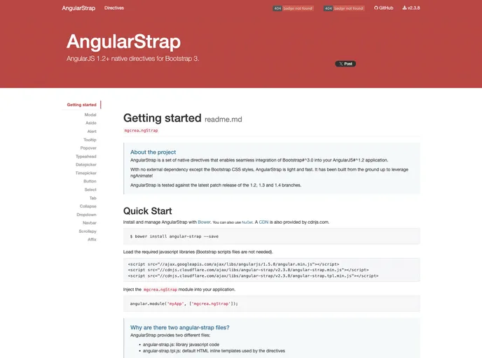 screenshot of Angular Strap